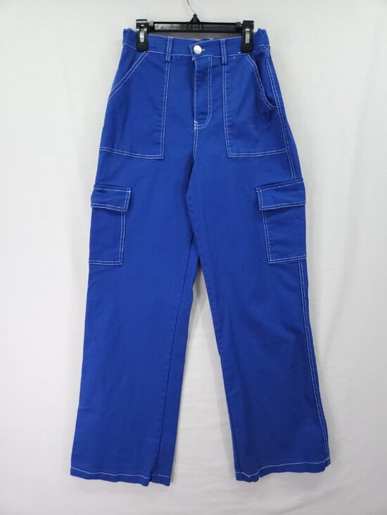 Rachel Paige Pants - Rachel Paige Cargo Pants Womens Medium (25x29) Contrast Stitch Wide Leg Utility